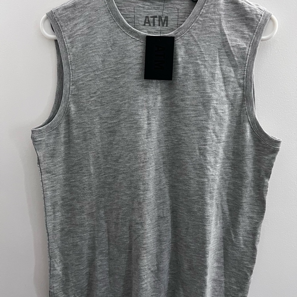 Slub Jersey Sleeveless Schoolboy Tee - Heather Grey size L/G new with tag - Picture 2 of 4